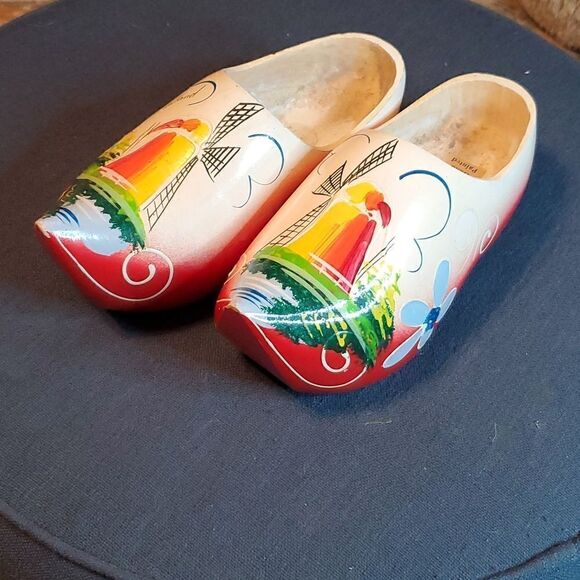 Of Holland hand Made Wooden Clogs - Wood Footwear, hand painted - Picture 1 of 7